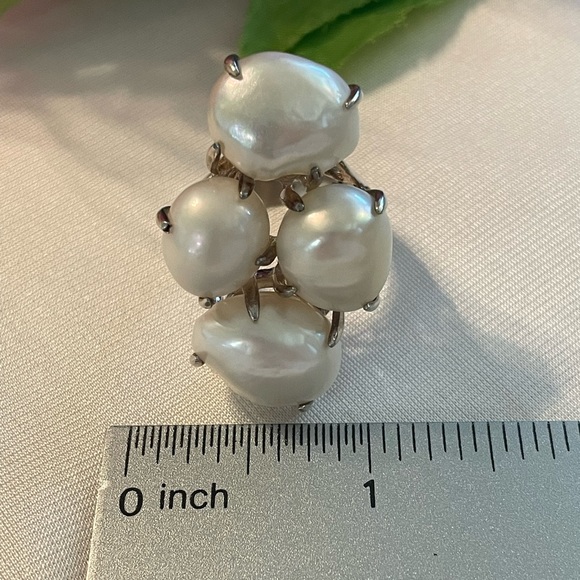 Silpada Coastal Pearl Cluster Sterling Silver Statement Ring R2949 - Picture 16 of 17